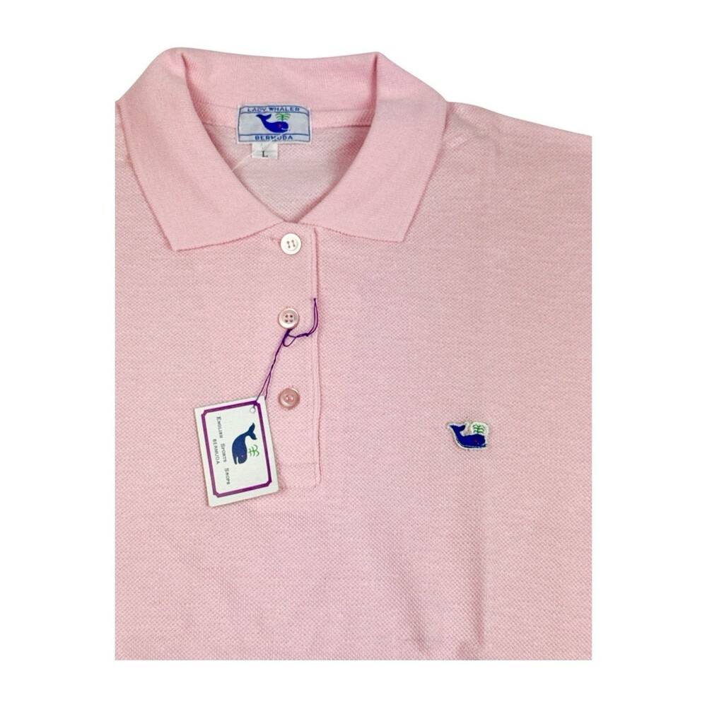NWT Lady Whaler Bermuda Pink Pique Polo Shirt Whale Logo Preppy Coastal L - Picture 3 of 7
